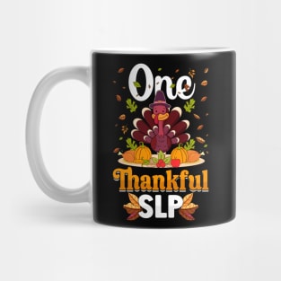 Thanksgiving day November 24 One Thankful SLP Mug